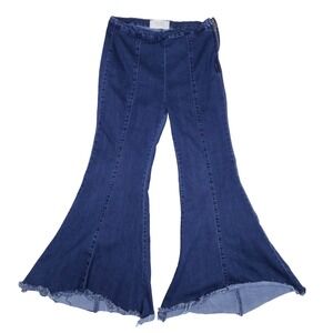 Rachel Roy Denim Flare Pants‎ Size 28 Blue Mermaidcore Boho Retro Indie Sleek